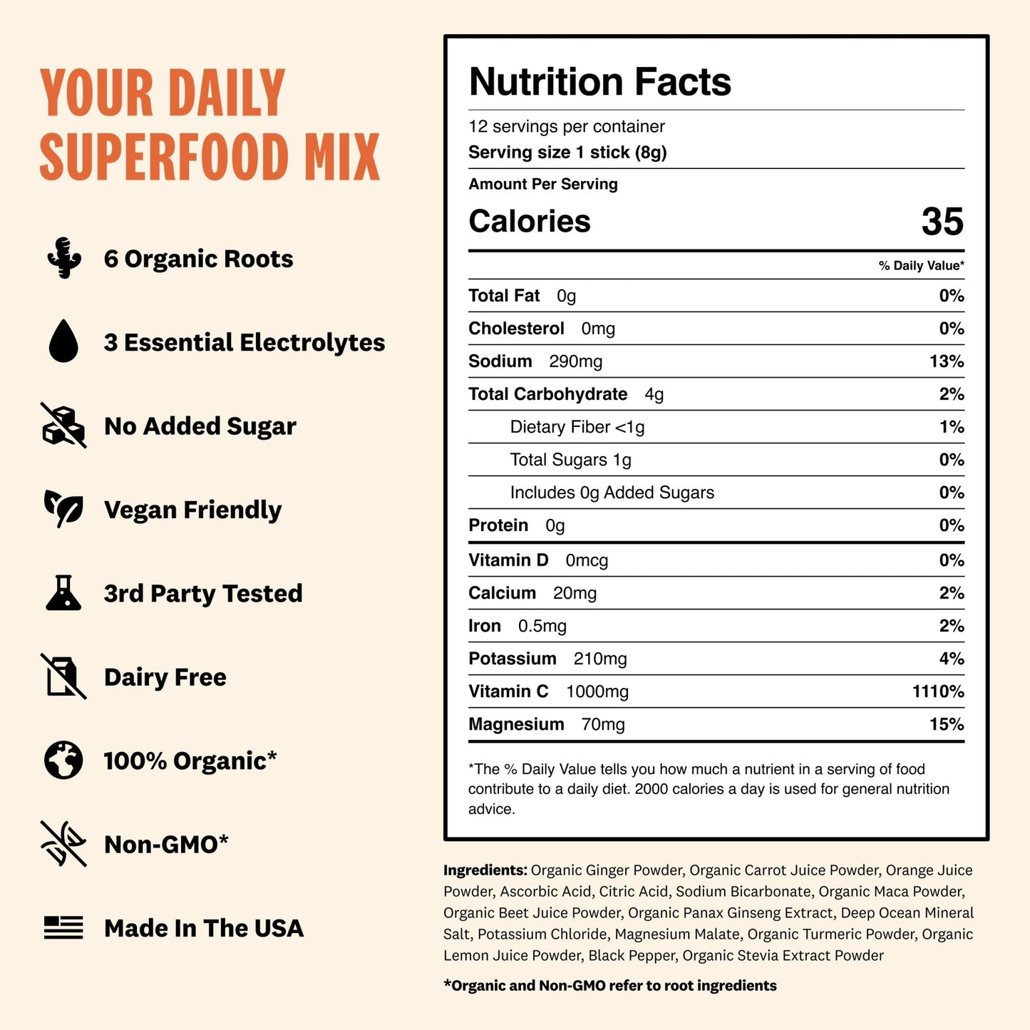 Superoot - Ginger Orange Lemon - 12 count
