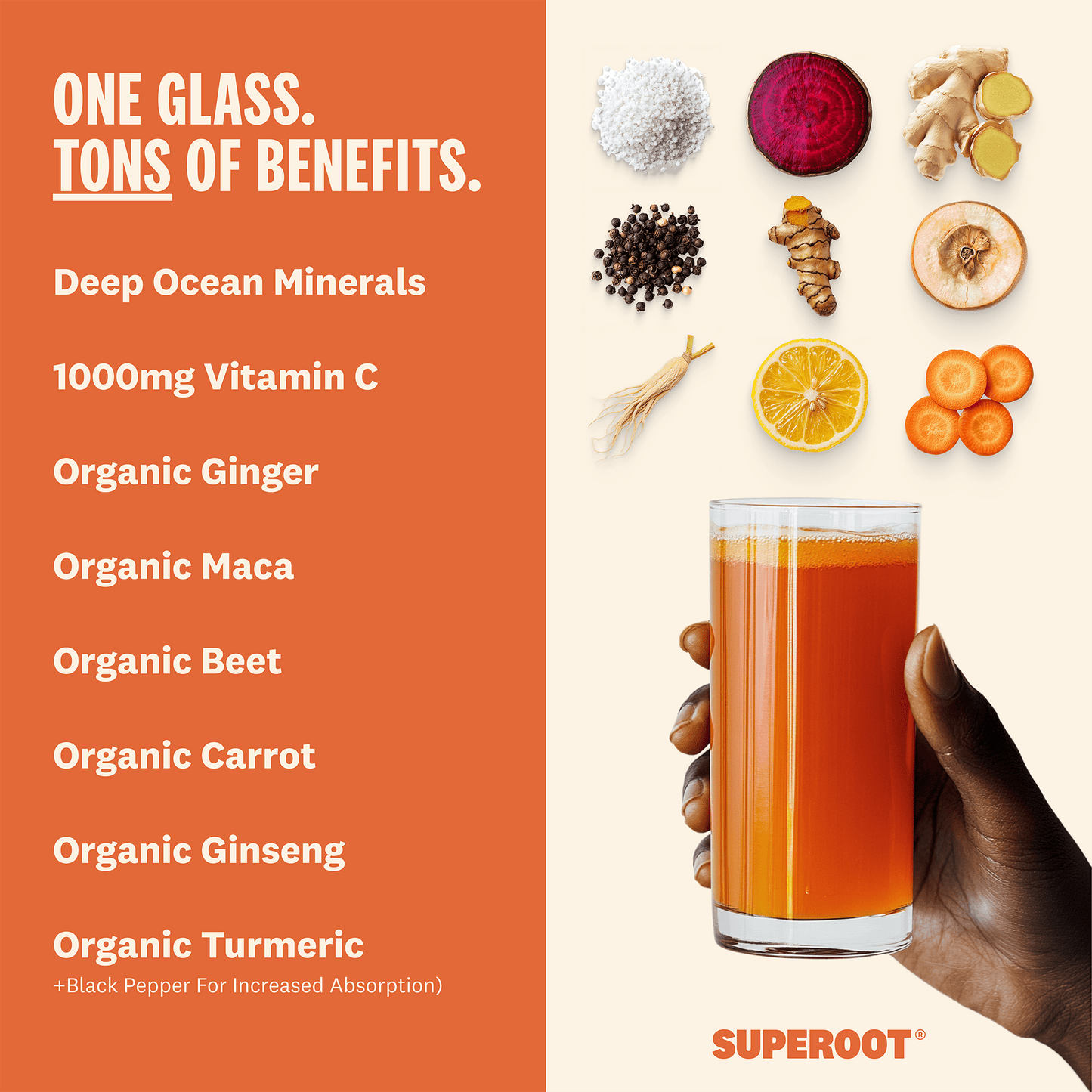 Superoot - Ginger Orange Lemon - 12 count