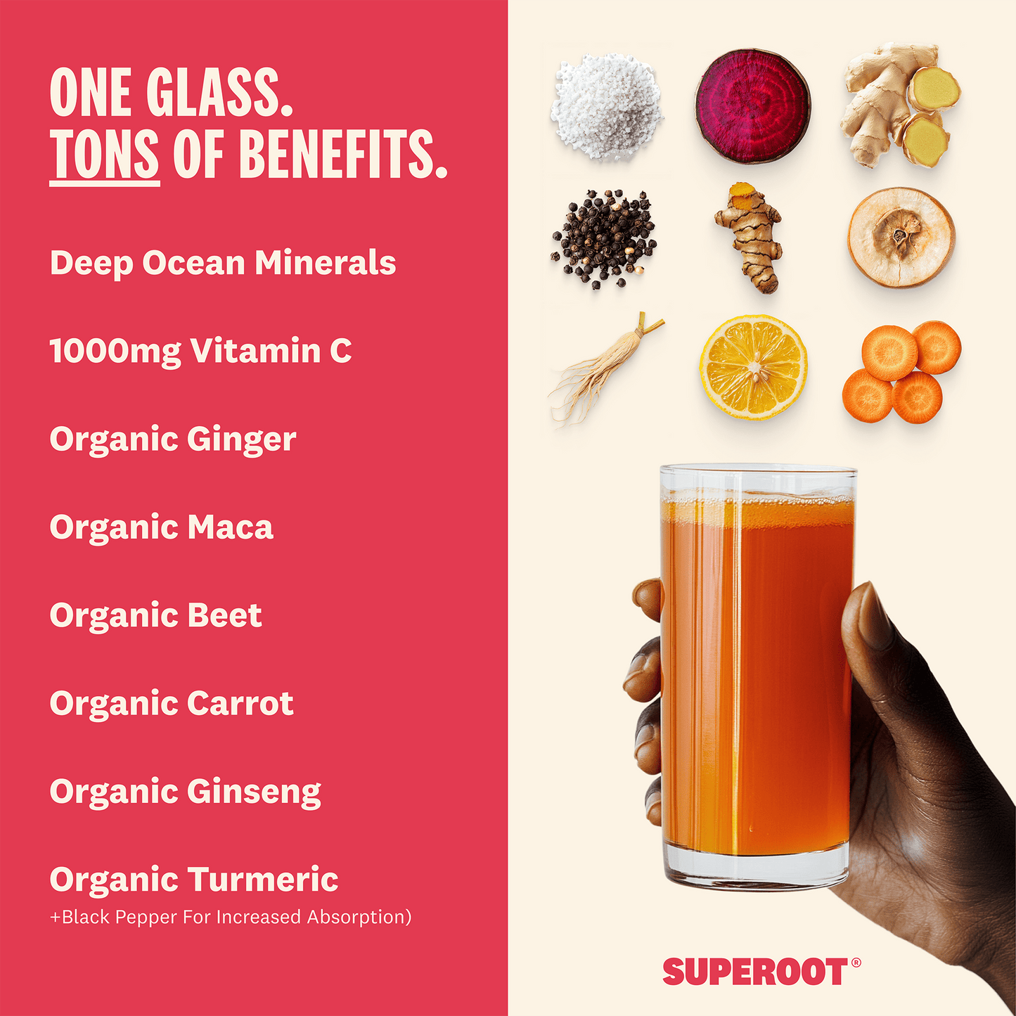Superoot - Ginger Strawberry Lime - 12 count