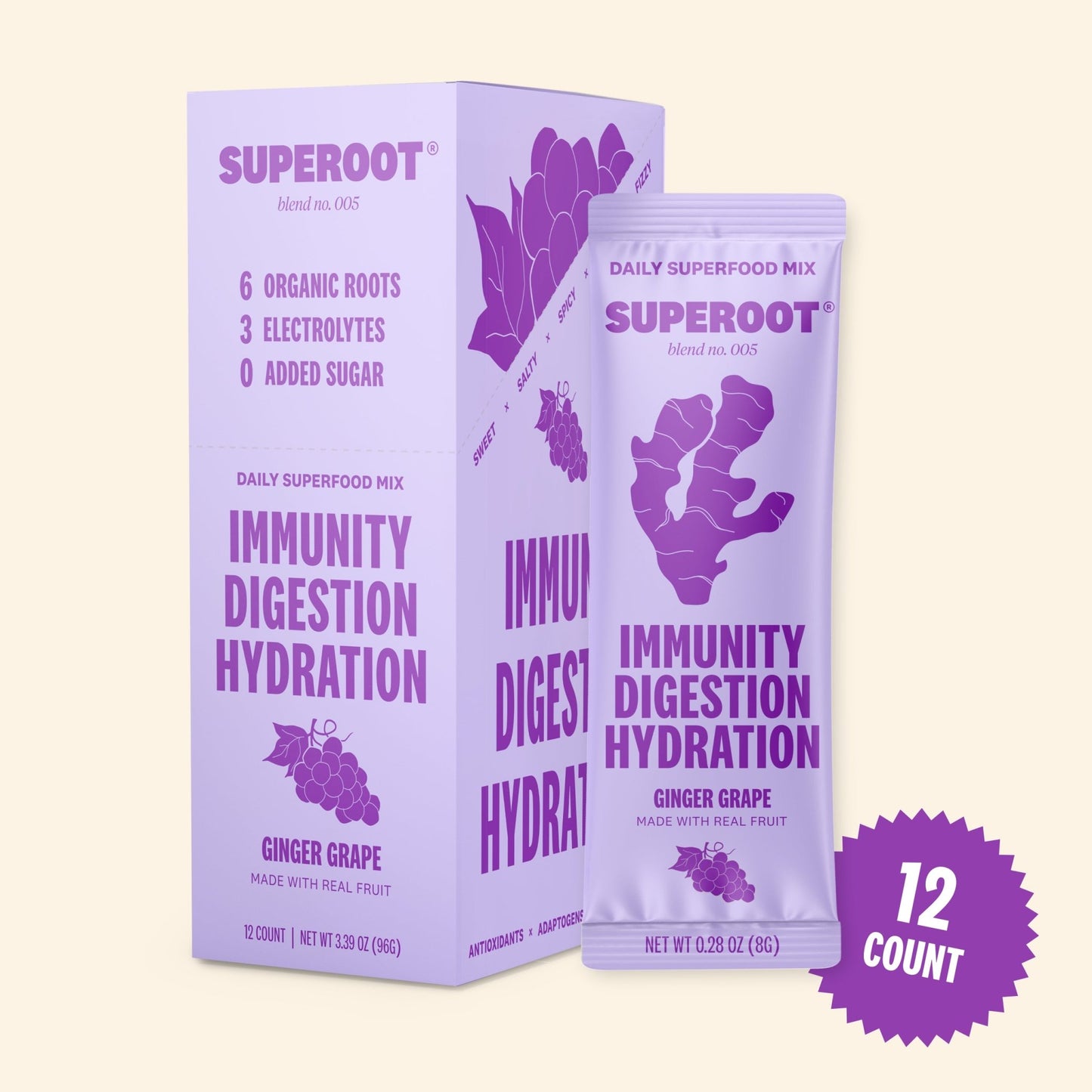 Superoot - Ginger Grape - 12 pack