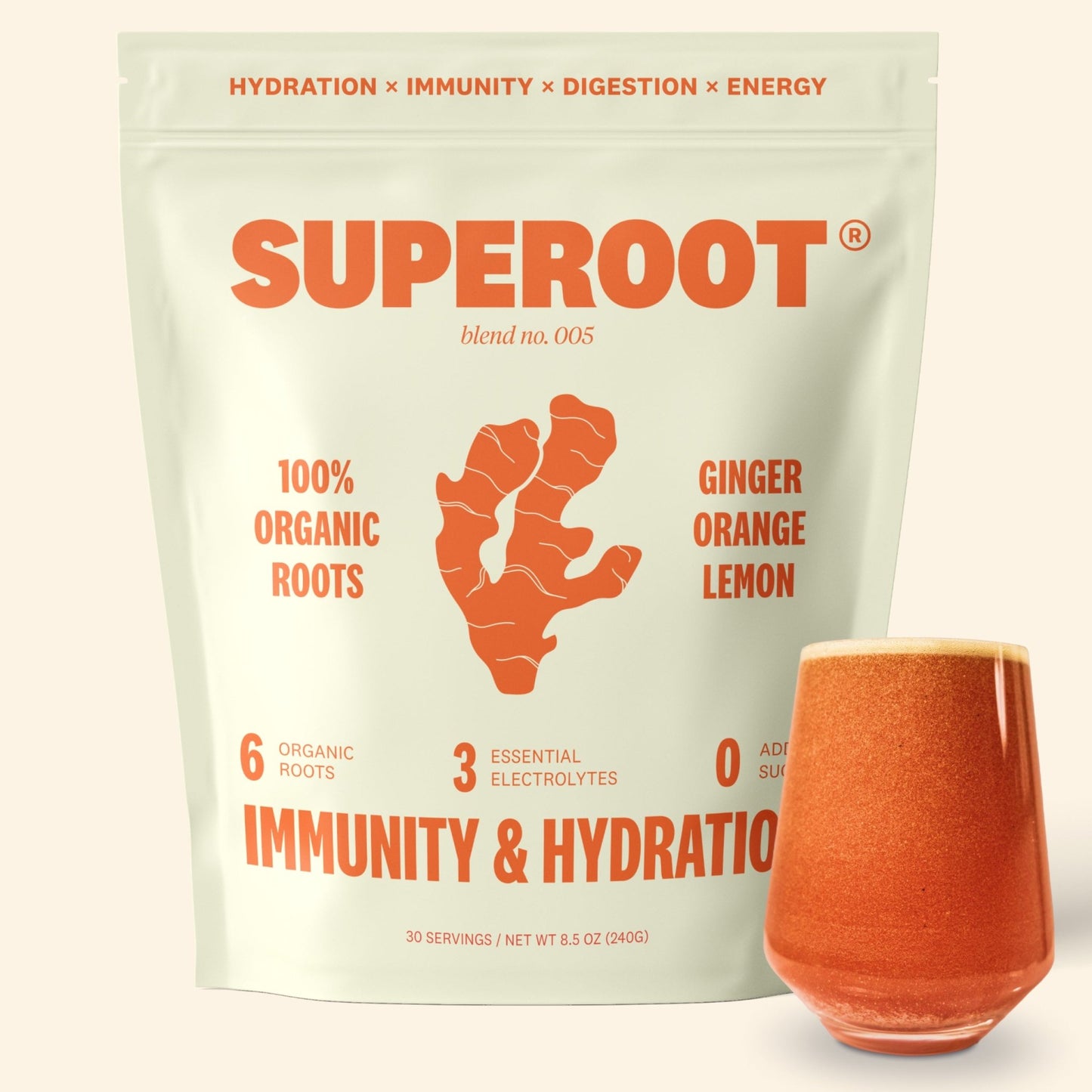Superoot - Ginger Orange Lemon - 30 serving